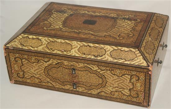 A Chinese export lacquer work box, 13.25in.